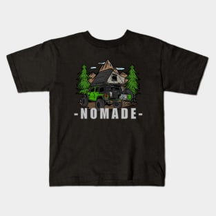 Nomade Jeep Wrangler - Green Kids T-Shirt